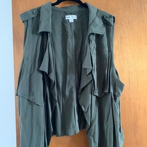 Plus Size Green Vest